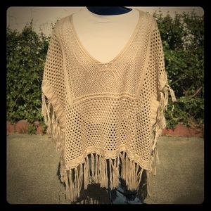 Toska Beige Knit Poncho